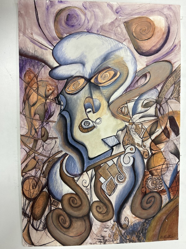Abstract Face in Bronze